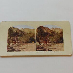 ANTIQUE STEREOGRAPH CARD Arabia/Pyramid of Ghizeh DOUBLE SIDED